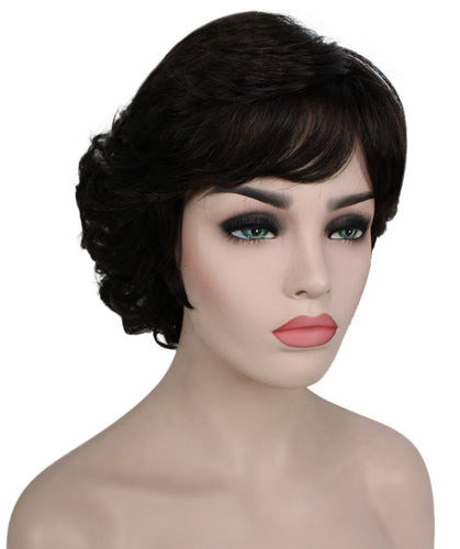 Off Black Tousled Hairdo Bob Wig with Windblown Layers