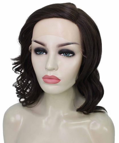 Chestnut Brown synthetic swiss lace front wigs