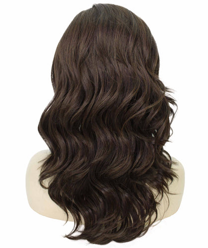 Chestnut Brown synthetic swiss lace front wigs