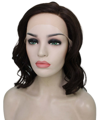 Chocolate Brown synthetic swiss lace front wigs