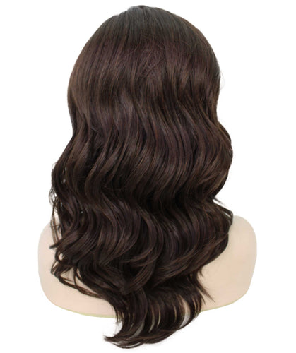 Chocolate Brown synthetic swiss lace front wigs