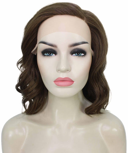 Light Brown synthetic swiss lace front wigs