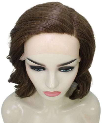 Light Brown synthetic swiss lace front wigs