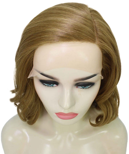 Dark Golden Blonde synthetic swiss lace front wigs