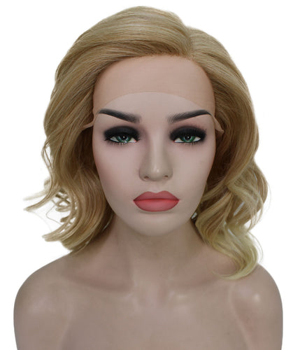 Golden Blonde with 613 Plantinum Tips synthetic swiss lace front wigs