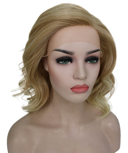 Golden Blonde with 613 Plantinum Tips synthetic swiss lace front wigs
