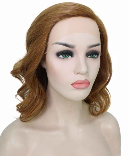 Medium Auburn with Light Aurburn Tips synthetic swiss lace front wigs