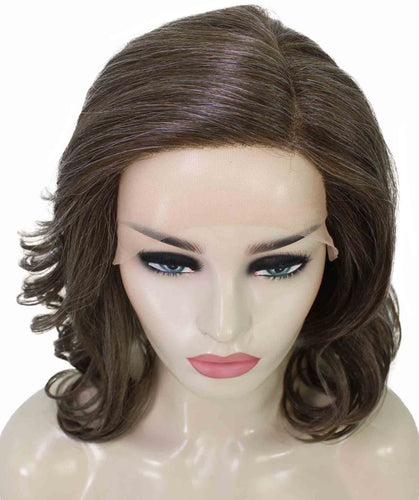 Grey with Golden Blonde synthetic swiss lace front wigs