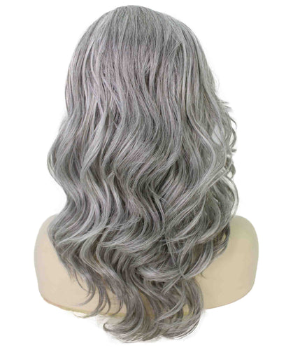 Salt & Pepper Grey synthetic swiss lace front wigs