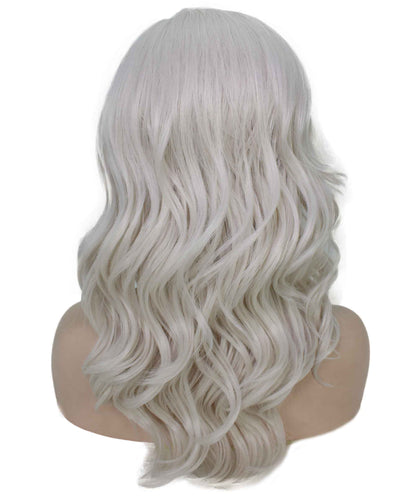 Silver Grey synthetic swiss lace front wigs