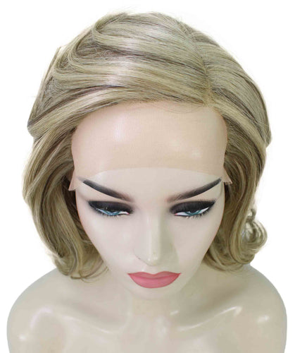 Honey Blonde with Light Brown Highlight swiss lace wig