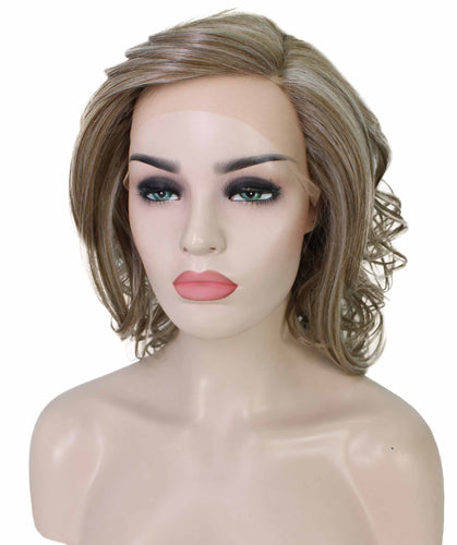 Ash Brown with Silver Grey Frost swiss lace wig
