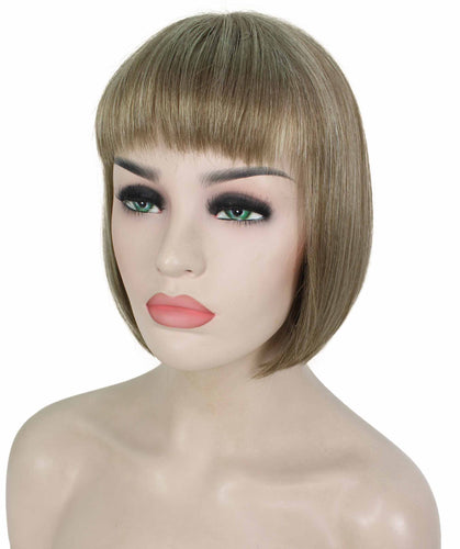 Light Ash Brown with Light Blonde Frost bob wigs for women