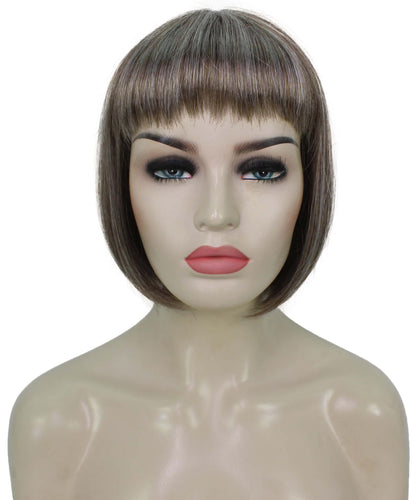 Grey mixed Lt Brn with Slv Grey HL Front bob wigs for women