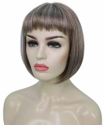  Grey mixed Lt Brn with Slv Grey HL Front bob wigs for women