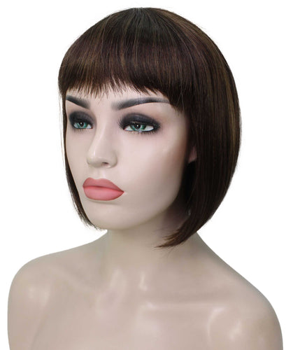 Chestnut Brown with Light Brown Highlight bob wigs for women