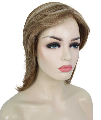 Light Aurburn with Bld Highlight Front short shaggy wigs