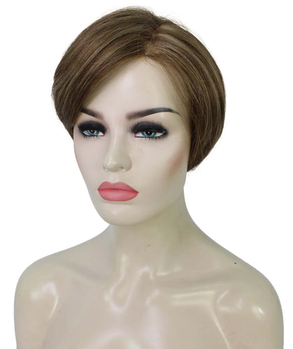 Light Brown with Blonde Highlight Front (Front) Pixie Hair Wig