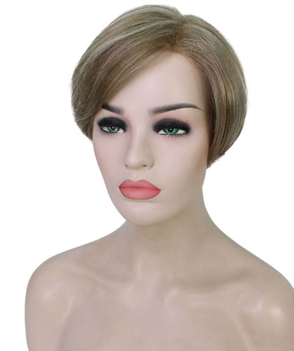 Light Ash Brown with Light Blonde Frost Pixie Hair Wig