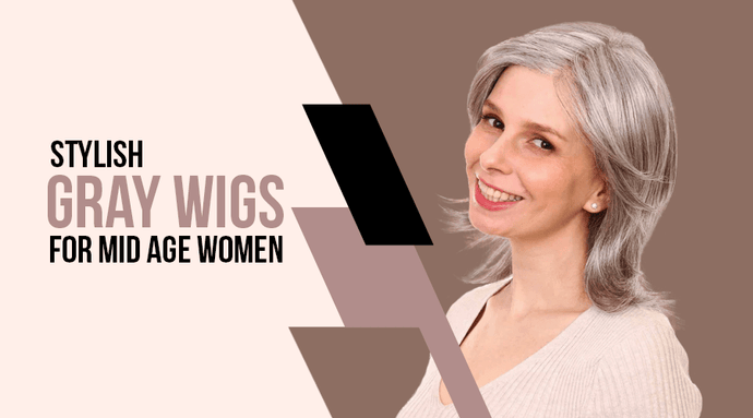 Stylish Gray Wigs for Mid Age Women