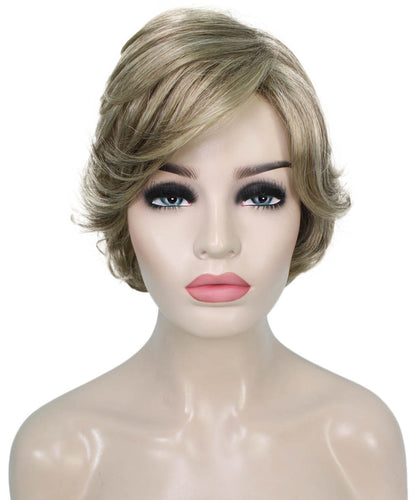 Honey Blonde with Light Brown Highlight Pixie Bob Wig