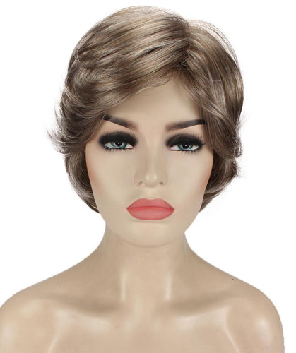  Ash Brown with Silver Grey Frost Pixie Bob Wig