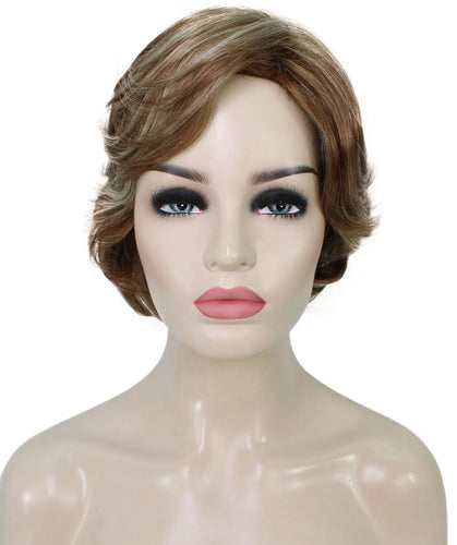 Light Aurburn with Bld Highlight Front Pixie Bob Wig