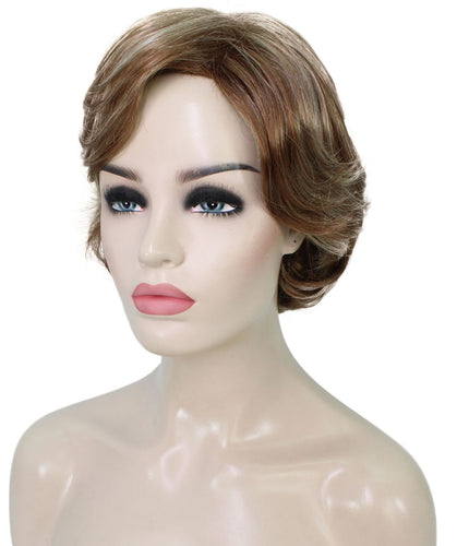 Light Aurburn with Bld Highlight Front Pixie Bob Wig