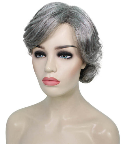 Salt & Pepper Grey with Silver Grey HL Front Pixie Bob Wig