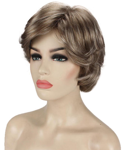  Ash Brown with Silver Grey Frost Pixie Bob Wig