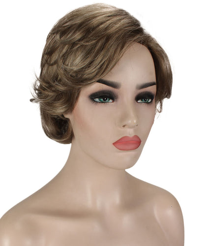 Light Ash Brown with Light Blonde Frost Pixie Bob Wig