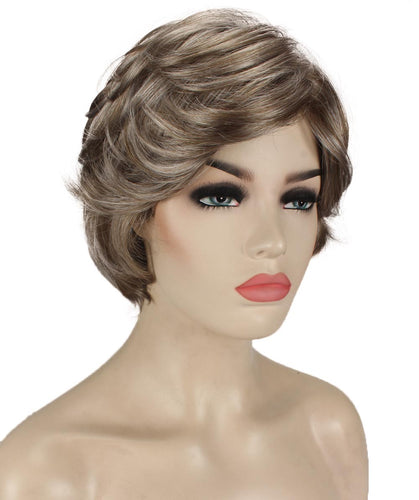  Ash Brown with Silver Grey Frost Pixie Bob Wig