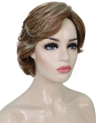 Light Aurburn with Bld Highlight Front Pixie Bob Wig