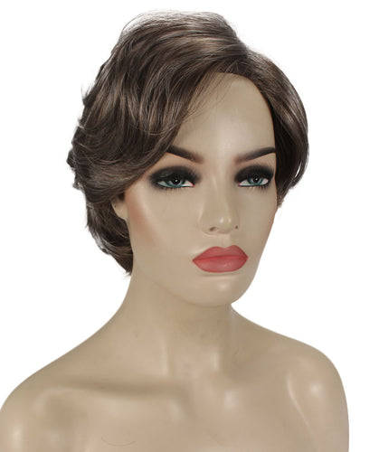 Grey mixed with Light Brown Pixie Bob Wig