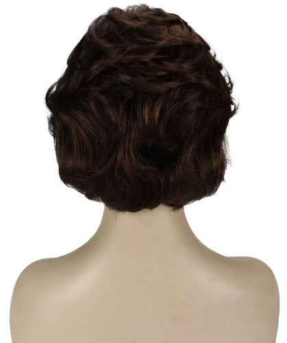 Dark Brown with Auburn highlights 2 Pixie Bob Wig