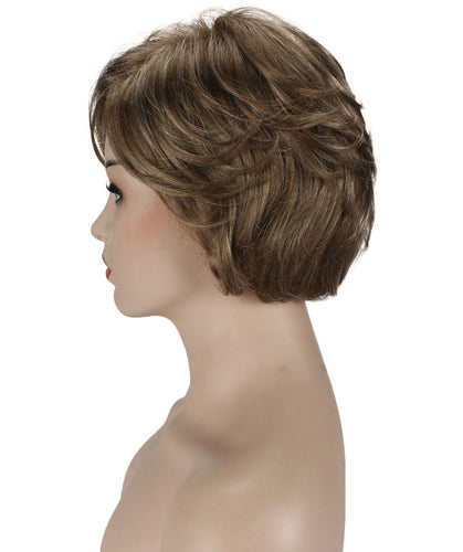 Light Ash Brown with Light Blonde Frost Pixie Bob Wig