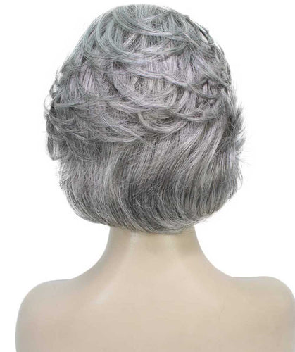 Salt & Pepper Grey with Silver Grey HL Front Pixie Bob Wig