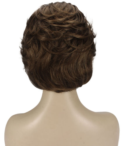 Light Brown with Blonde Highlight Front 2 Pixie Bob Wig