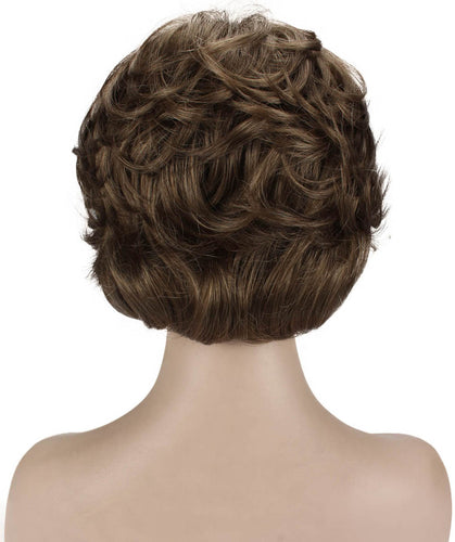 Ash Light Brown Pixie Bob Wig