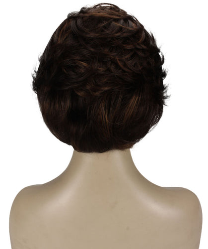 Dark Brown with Auburn highlights Pixie Bob Wig