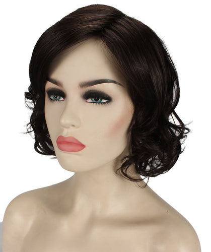 Off Black bob wigs with side part and bangs