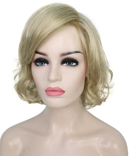 Light Blonde bob wigs with side part and bangs