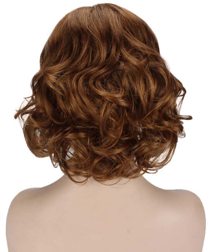 Medium Auburn with Light Aurburn Tips bob wigs with side part and bangs