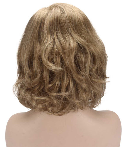 Ash Blonde bob wigs with side part and bangs