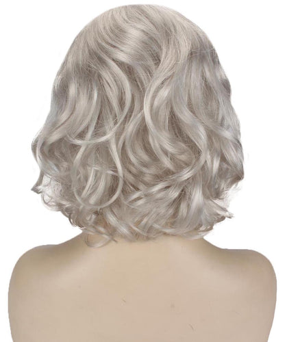 Silver Grey bob wigs with side part and bangs
