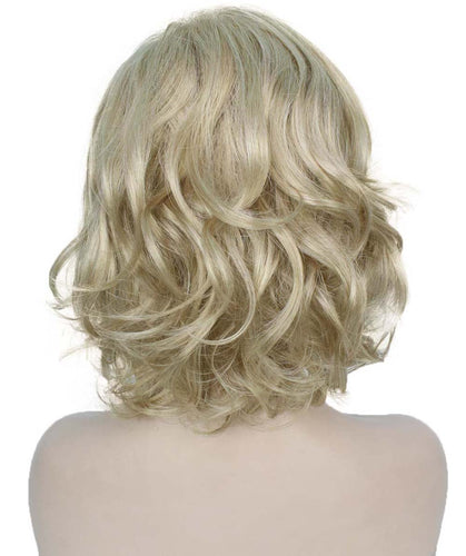 Light Blonde bob wigs with side part and bangs