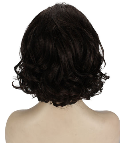 Off Black bob wigs with side part and bangs