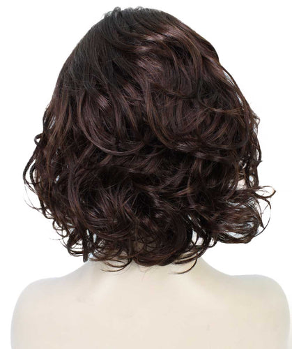 Chocolate Brown bob wigs with side part and bangs