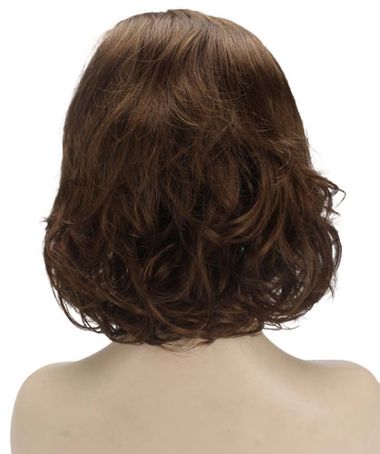 Light Brown bob wigs with side part and bangs