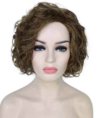 Light Brown with Blonde Highlight Front 2 Curly Asymmetrical Hairstyles
